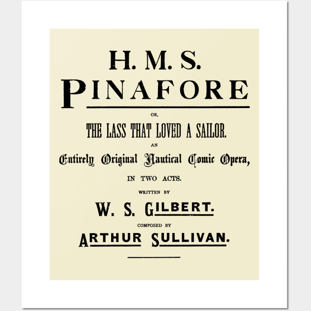HMS Pinafore 1879 Sheet Music Song Book Cover Wall Art by MatchbookGraphics